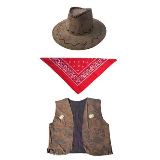 Cowboyutstyr - 3 Deler